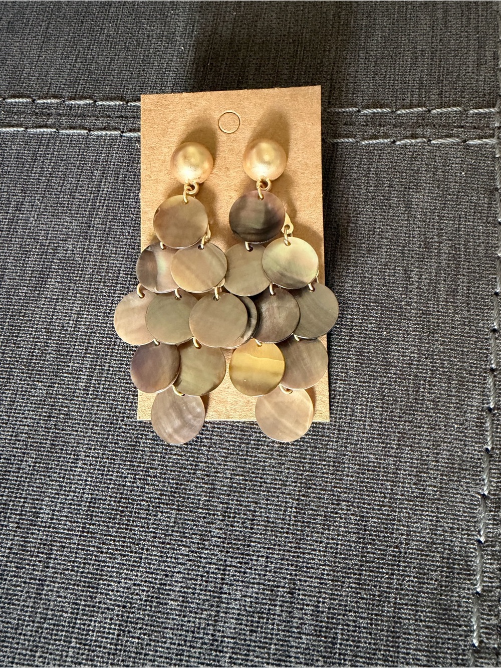 Gold-Tone Dangle Disc Statement Earrings